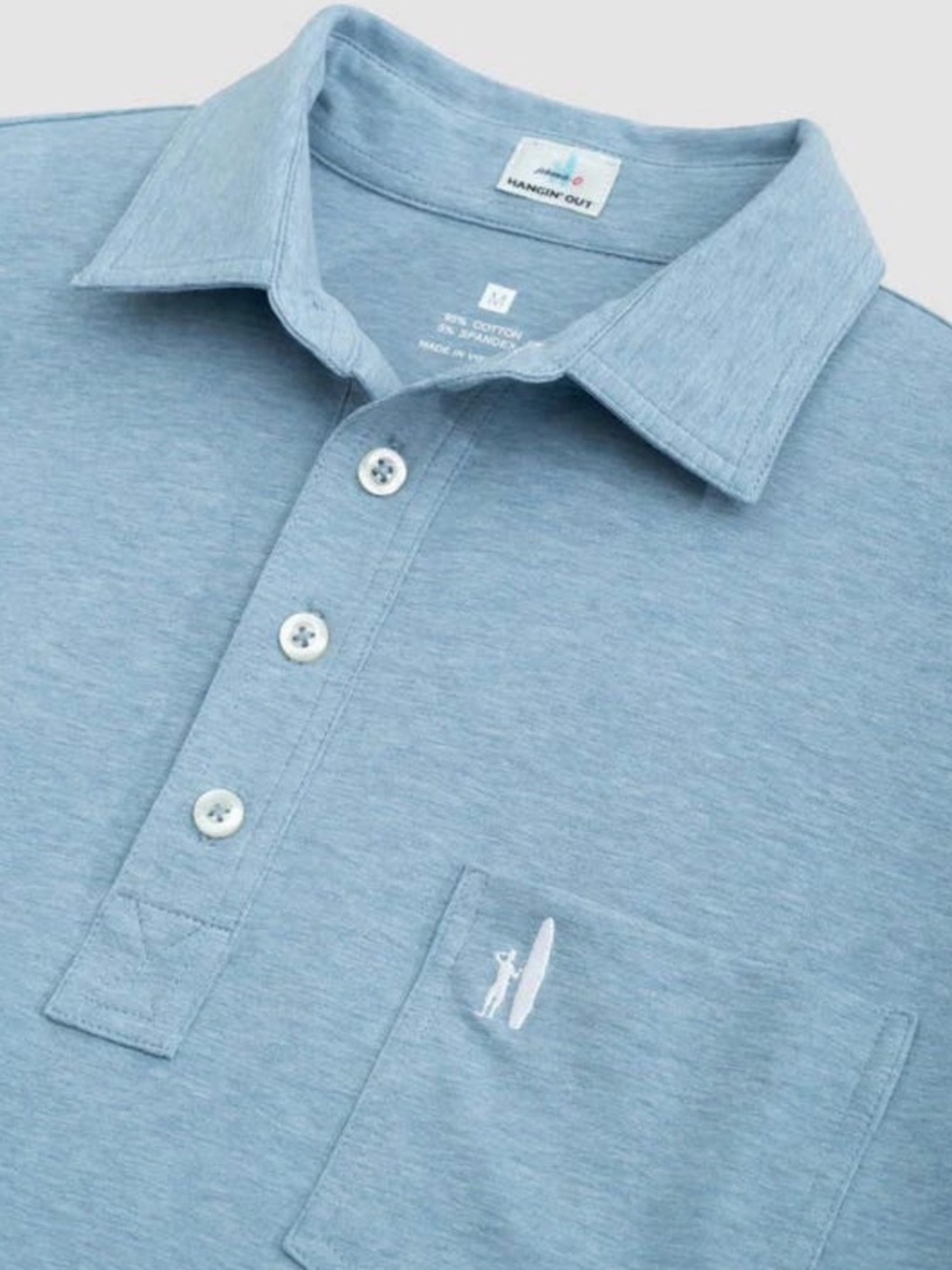 Johnnie-O Hangin Out Men's Cove Heathered Original Polo - Picture 7 of 14